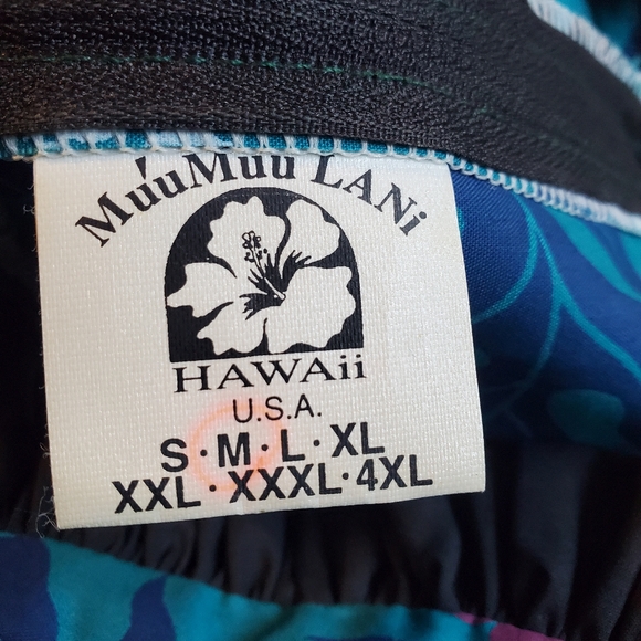 Ladies Vintage Blue Hawaiian muumuu Maxi dress medium - Picture 9 of 10